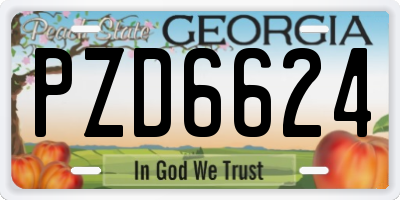 GA license plate PZD6624