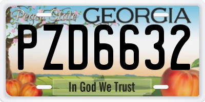 GA license plate PZD6632