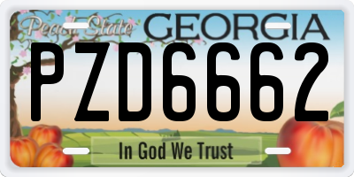 GA license plate PZD6662