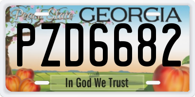 GA license plate PZD6682