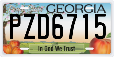 GA license plate PZD6715