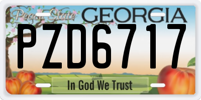 GA license plate PZD6717
