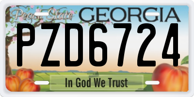 GA license plate PZD6724
