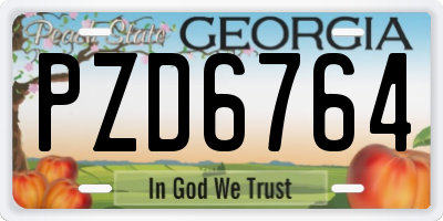 GA license plate PZD6764