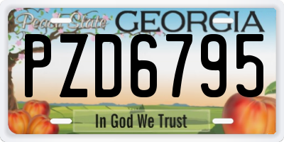 GA license plate PZD6795