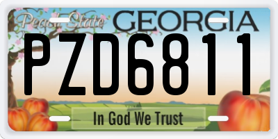 GA license plate PZD6811
