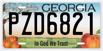 GA license plate PZD6821
