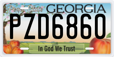 GA license plate PZD6860