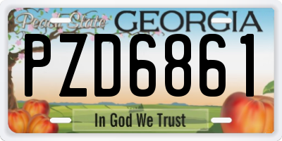 GA license plate PZD6861