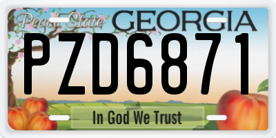 GA license plate PZD6871