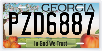 GA license plate PZD6887