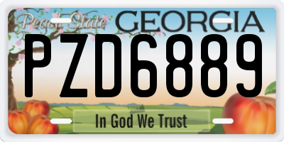 GA license plate PZD6889