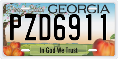GA license plate PZD6911