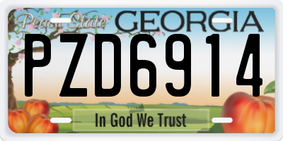 GA license plate PZD6914