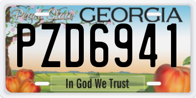 GA license plate PZD6941
