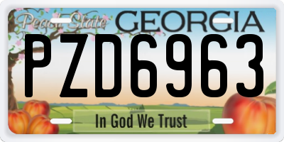 GA license plate PZD6963