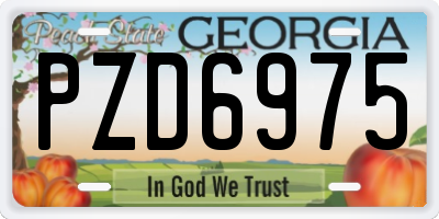 GA license plate PZD6975
