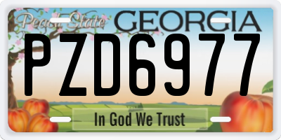GA license plate PZD6977