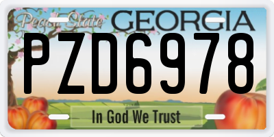 GA license plate PZD6978