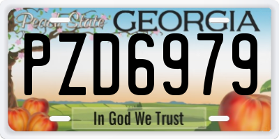 GA license plate PZD6979
