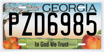 GA license plate PZD6985