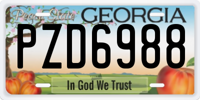 GA license plate PZD6988