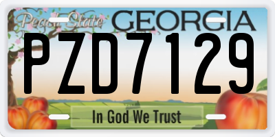 GA license plate PZD7129