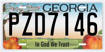 GA license plate PZD7146