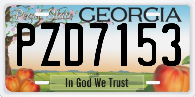 GA license plate PZD7153