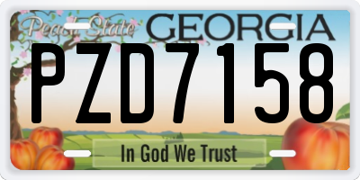 GA license plate PZD7158