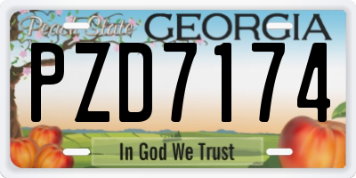 GA license plate PZD7174