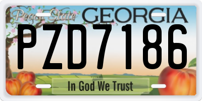 GA license plate PZD7186
