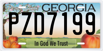 GA license plate PZD7199