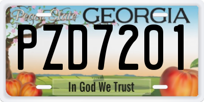 GA license plate PZD7201