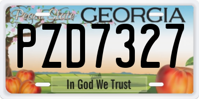GA license plate PZD7327