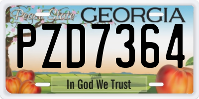 GA license plate PZD7364