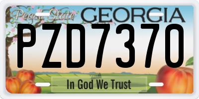 GA license plate PZD7370