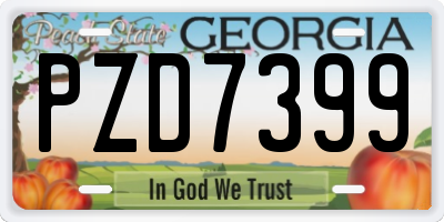 GA license plate PZD7399