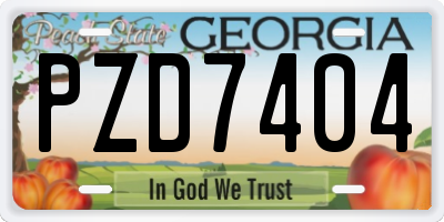 GA license plate PZD7404