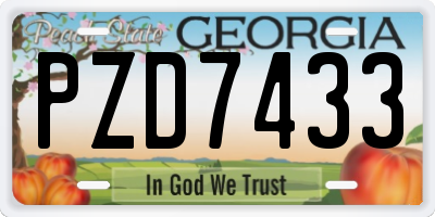 GA license plate PZD7433