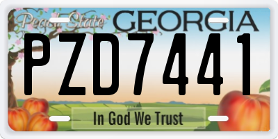 GA license plate PZD7441