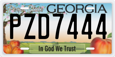 GA license plate PZD7444