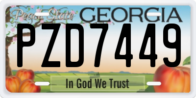 GA license plate PZD7449