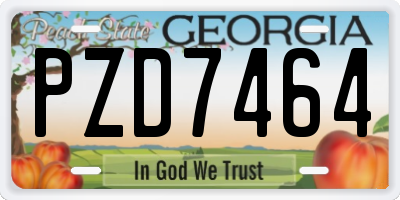 GA license plate PZD7464