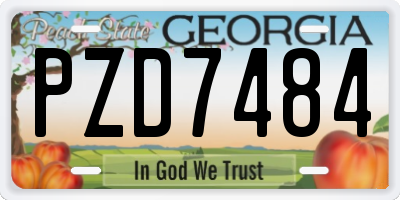 GA license plate PZD7484