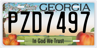 GA license plate PZD7497