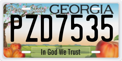 GA license plate PZD7535