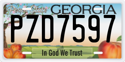 GA license plate PZD7597