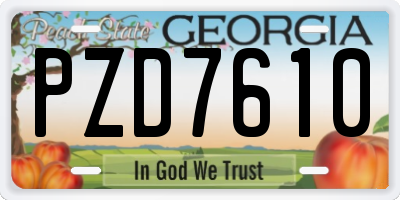 GA license plate PZD7610