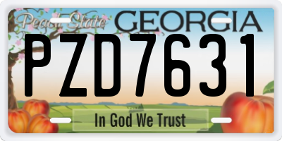 GA license plate PZD7631